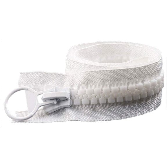 GYTY Zippers for Sewing, 1pcs 20# Extra Large Resin Zippers, 60/80/90/100/150/200CM, DIY Handcraft Down Jacket Coat Pocket Zipper (Color : White, Size : 150cm) (Color : Svart, Size : (Color : Bianco)