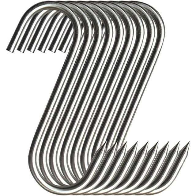 GYUEE 20Pcs Meat Hooks for Hanging,Kitchen Metal Butcher Hooks,Drying, BBQ, Grilling 5.12in