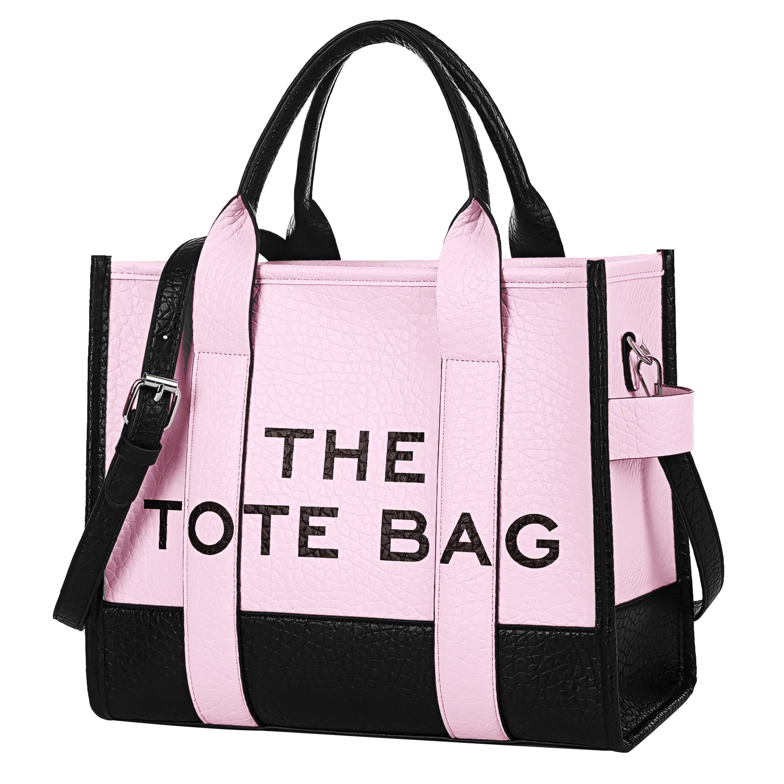 GYUEE The Tote Bag,Leather Pink Leisure Bags with Zipper,Medium Handbags for Women Shopping