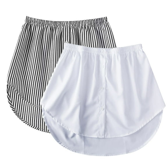 GYUJNB 2 Pcs Shirt Extender for Women Adjustable Layering Fake Top Lower Sweep Shirt Half Length Skirt