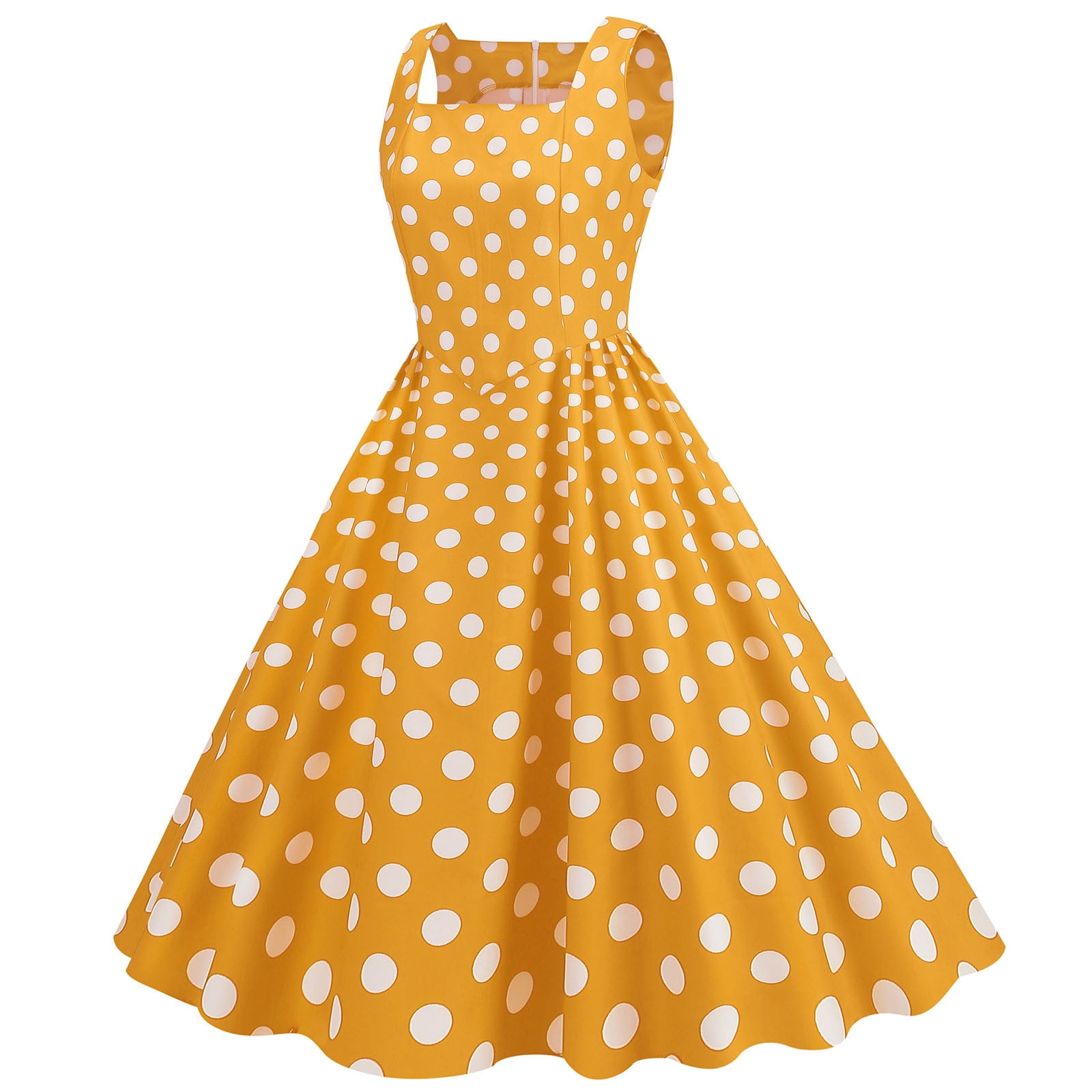 GYUJNB 50's 60's Rockabilly Dress for Womens Polka Dot Swing Tea Dress