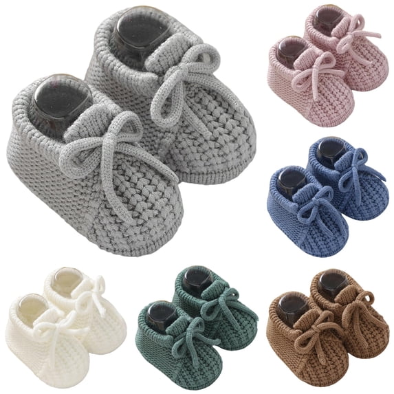 GYUJNB Baby Booties Non Slip Soft Sole Warm Knit Toddler Booties for Winter for Indoor Outdoor Baby Winter,0-3 Months