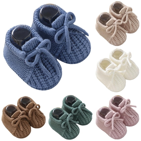 GYUJNB Baby Booties Non Slip Soft Sole Warm Knit Toddler Booties for Winter for Indoor Outdoor Baby Winter,9-12 Months