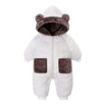 thumbnail image 1 of Gyujnb Baby Romper,Baby Boys Girls Snowsuit Winter Clothes Suit Hooded Jumpsuit Romper Bear Outfit Warm Coat Outwear Overcoat-Baby Girl Romper,Baby Boy Romper,Size:18-24 Months, 1 of 9