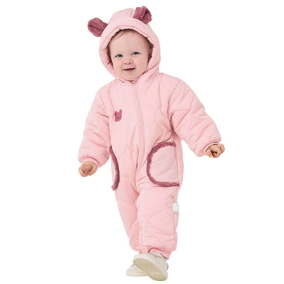 GYUJNB Baby Boys Winter Thermal Romper Jumpsuit Warm Outfit Toddler Woven Coverall Outerwear Soft,Size:0-3 Months