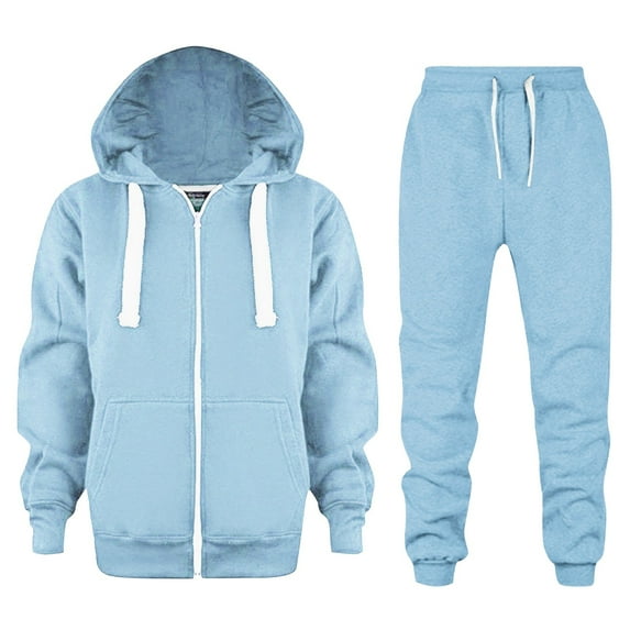 GYUJNB Baby Kids Long Sleeve Color Solid Zip Up Hoodie Sweatshirt Top Girls Coat Jackets and Pants with Pocket,Size:11-12 Years