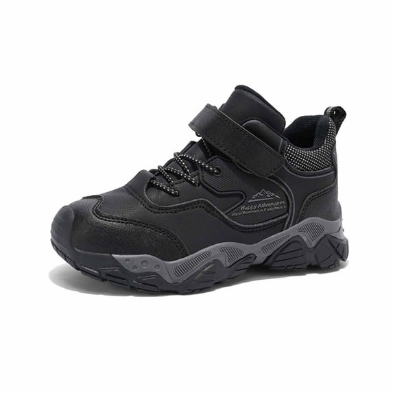 GYUJNB Boys Outdoor Boots Warm Lined Rugged Sole Non Slip Hiking Boots for Boys Winter for Outdoor Adventures Winter,9.5-10 Years
