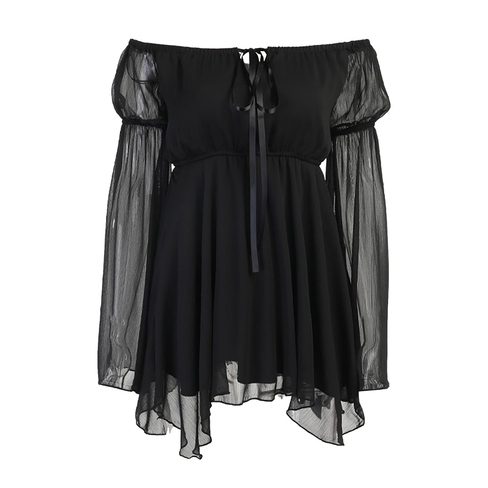 GYUJNB Dresses for Women 2024 Women's Summer Chiffon Dress Sexy Off