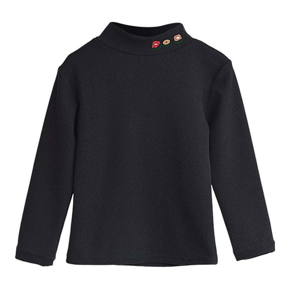 GYUJNB Girls Long Sleeve Thermal Shirt High Neck Soft Warm Kids Tops Toddler Tees Comfortable Breathable Fall Winter Clothing,Size:4-5 Years