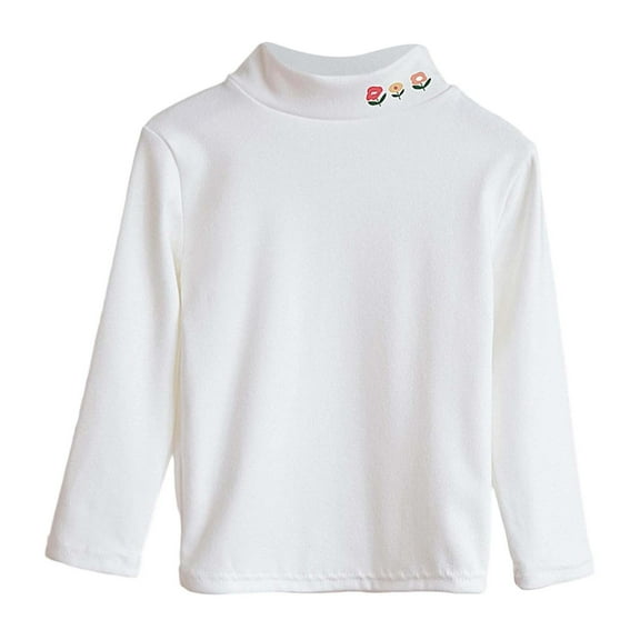 GYUJNB Girls Long Sleeve Thermal Shirt High Neck Soft Warm Kids Tops Toddler Tees Comfortable Breathable Fall Winter Clothing,Size:4-5 Years