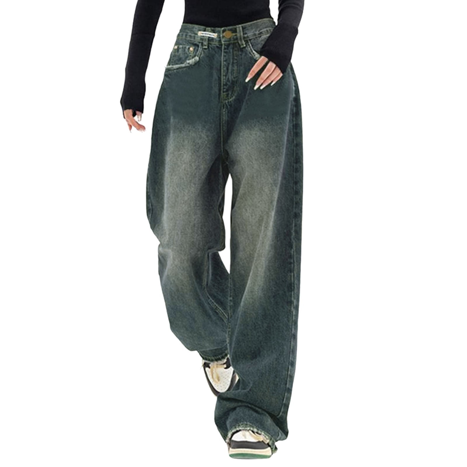 GYUJNB High Waist Baggy Jeans for Women Straight Wide Leg GYUJNB High Waist Baggy Jeans for Women Straight Wide Leg