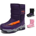 thumbnail image 1 of GYUJNB Kids Snow Boots Hook Loop Warm Padded Snow Boots for Kids Outdoor Play for Outdoor Adventures Winter,9-9.5 Years, 1 of 6