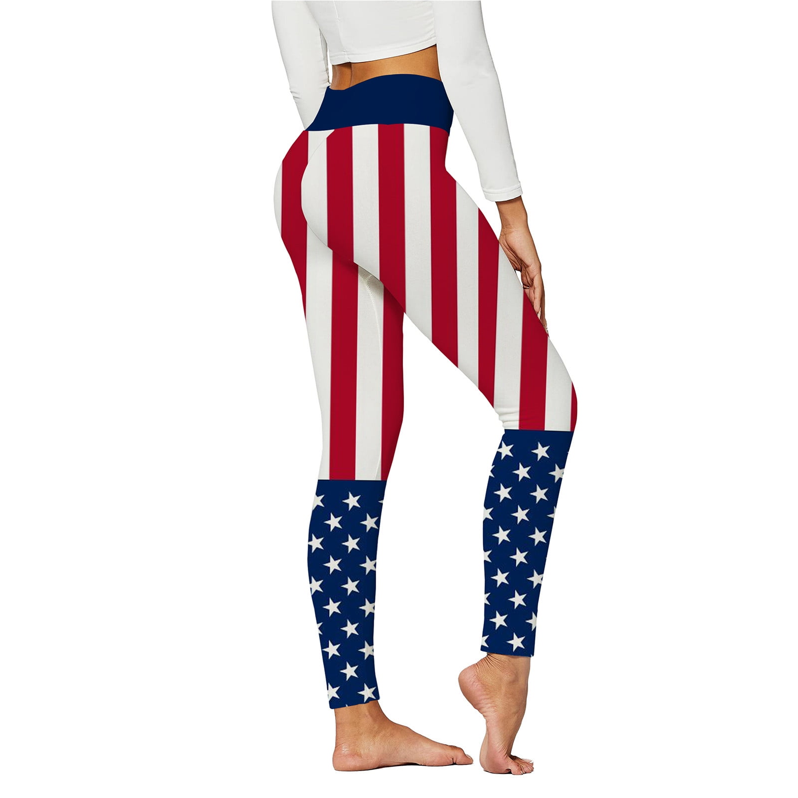 Temu Patriotic Capri Leggings American Flag Printed Capri Leggings
