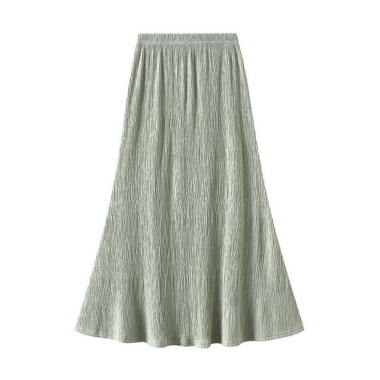 GYUJNB Plus Size Skirt for Women Women Mid Length Skirt Dance Party A Line High Waisted Fishtail Skirt Holiday Party Costume Half Skirts White Maxi Skirt for Women Green One Size Walmart