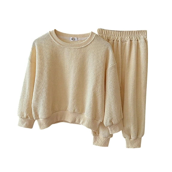 GYUJNB Toddler Fall Outfits for Girl Boy Long Sleeve Top and Long Sweatpants 2PCS,Size:4-5 Years