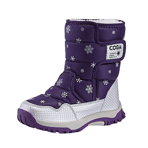 GYUJNB Toddler Winter Snow Boots Hook Loop Non Slip Warm Cold Weather Footwear for Kids for Everyday Winter Footwear,11