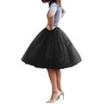 thumbnail image 1 of GYUJNB Trendy Skirt Summer for Women Women Tutu Skirt Knee Tulle Skirt Petticoat Skirts Crinoline Rockabilly Tutu Skirt Mini Skirts for Women,Black,One Size, 1 of 3