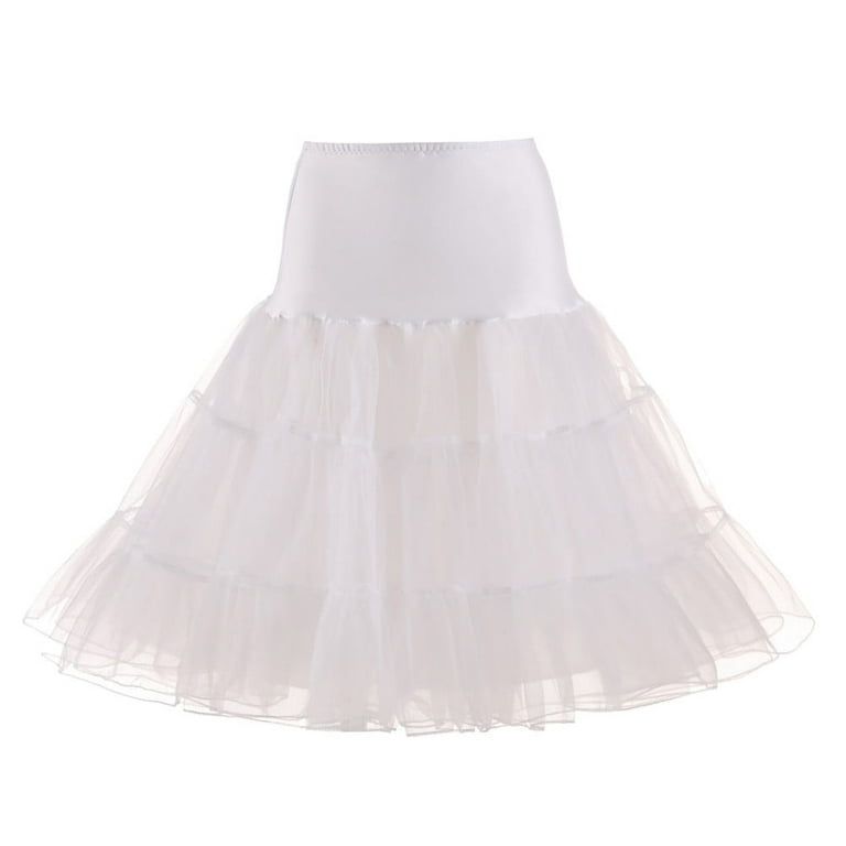 GYUJNB Women s 50s Petticoat Vintage White Tulle Petticoat Puffy Tutu Skirts Crinoline Ballet Underskirts Half Slips