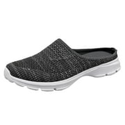 GYUJNB Womens Breathable Mesh Walking Mules Sneakers Open Back Slip On Shoes,Size 8.5