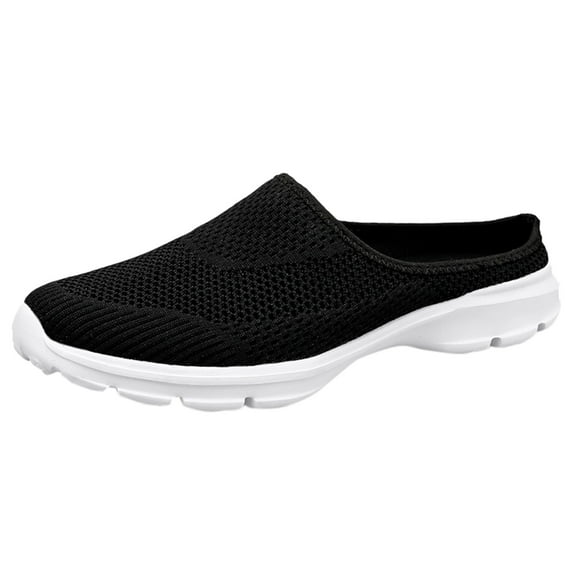 GYUJNB Womens Breathable Mesh Walking Mules Sneakers Open Back Slip On Shoes,Size 8