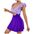thumbnail image 1 of GYUJNB Womens One Piece Swimsuits Color Matching V Neck Flash Backless Swimsuit,S, 1 of 5