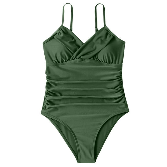 GYUJNB Womens One Piece Swimsuits Front Cross Solid Backless Swimsuit,XL