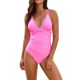 thumbnail image 1 of GYUJNB Womens One Piece Swimsuits Solid Color Beauty Back Swimsuit,M, 1 of 8