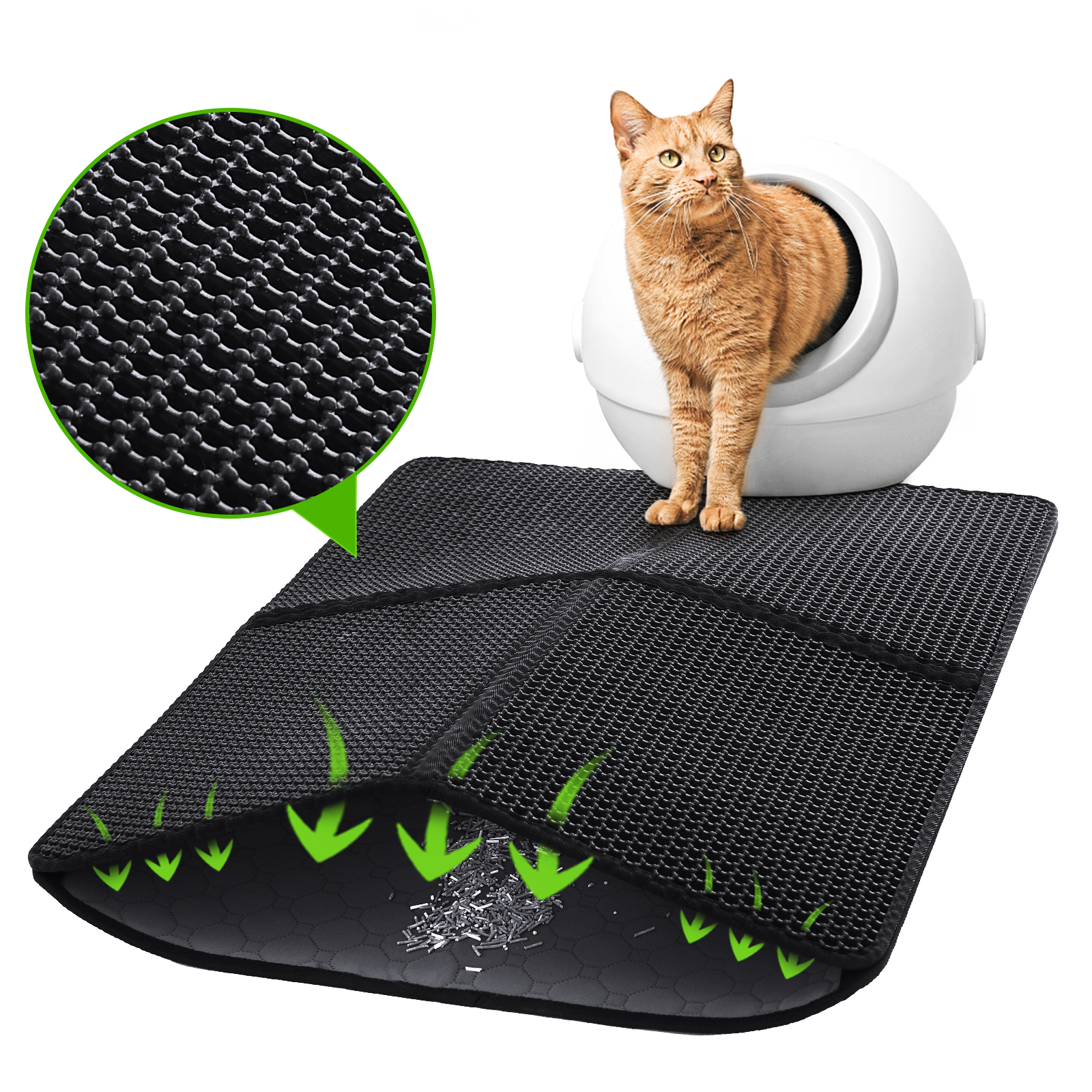 GYUZH Cat Litter Mat,Double Layer Urine Waterproof Kitty Litter