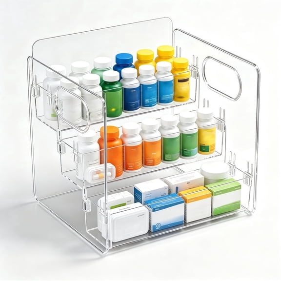 GYWHOOFT 3-Tier Transparent OrganizerTiered Countertop Storage Rack for Supplements,Pills And Bathroom Cabinets,Space-Saving Clear-View Shelf for Kitchen or Medicine Cabinet Organization