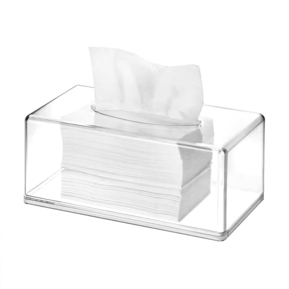 GYWHOOFT Square Clear Acrylic Tissue Box, Modern Clear Tissue Box Holder for Bathroom, Car, Office, Laundry, Counter and Tableecor (22cm x 12cm x 9cm)