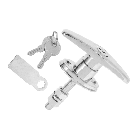 GYWHOOFT T Handle Lock for Barn Door Garage Door with Key, Heavy Duty Sliding Gate Lock, Outdoor T Bar Lock for Shed – Keyed T Latch, Sliding Barn Door Set, Security Gate Lock with Keys, Rolling Doo