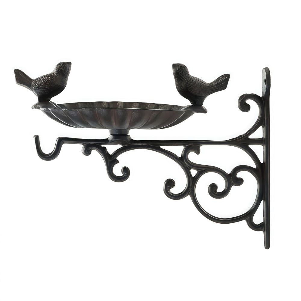 GYWHOOFT Wall Mounted Bird Feeder Cast Iron - Vintage Heavy Duty Outdoor Bird Feeding Station with Hanging Bracket, Decorative Garden Planter Holder for Patio, Yard, Window Decor