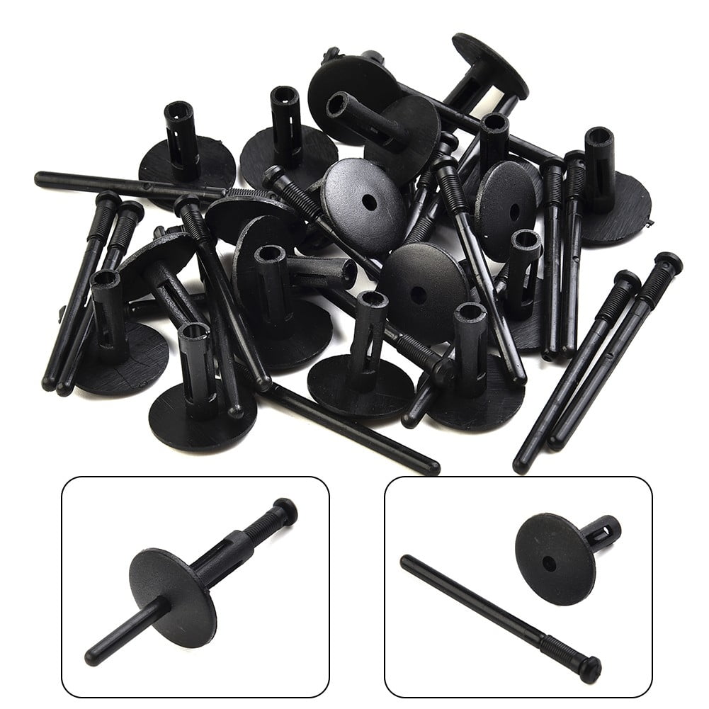100-Pack Black Plastic Pop Rivets - Blind Clip Fasteners For Wheel Arch & Side Skirts