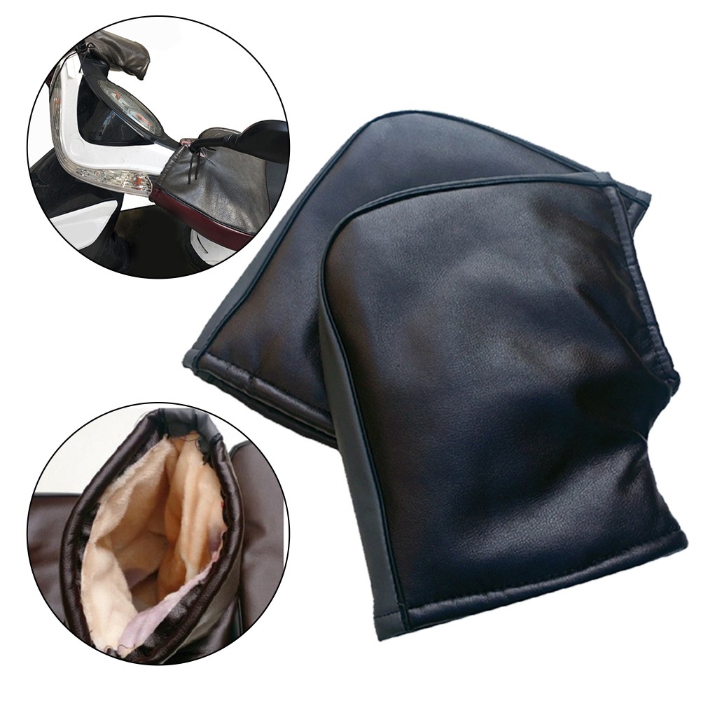 GYZEE Black Motorcycle Scooter Winter Warm Handlebar Gloves Hand Muffs