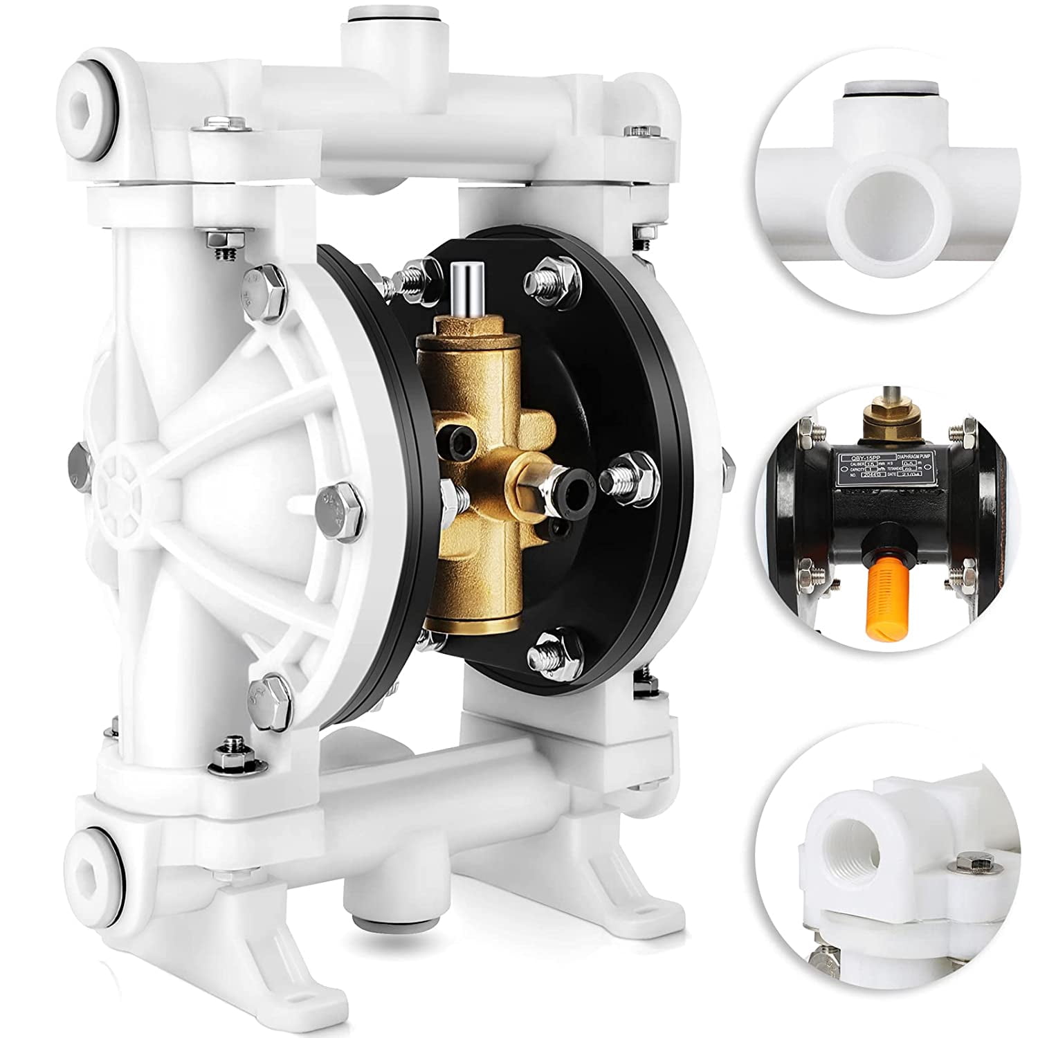 GYZJ Air Operated Double Diaphragm Pump QBK-15 1/2 inch Outlet 12 GPM ...