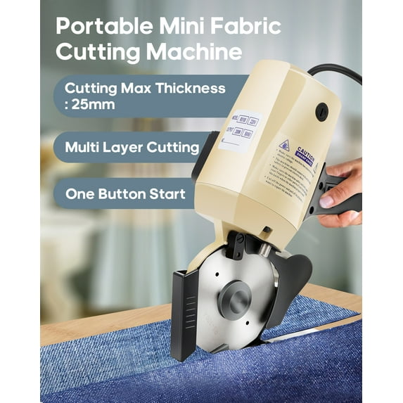 GYZJ Electric Rotary Fabric Cutter Cloth Cutting Machine 4 Inch Octagonal Blade Cloth Cutter Electric Scissors With Automatic Sharpener For Multi Layer Carpet Leather,Industrial Grade 110V