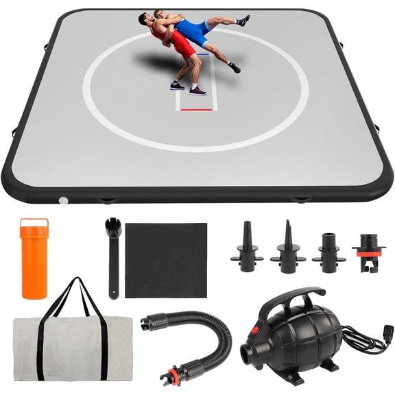 GYZJ Inflatable Wrestling Mat for Home,10x10FT 4" Thick Jiu Jitsu Mats,Waterproof PVC Mat for Yoga,Gymnastics,BJJ, MMA,Grappling,Judo,Boxing,Martial Art