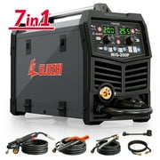 GZ GUOZHI 110V/220V 200A MIG Welder, 7 in 1 Multi-Process Welding Machine, Gas MIG/MAG, Gasless Flux Core MIG, Lift TIG, Stick, Spot Welding, Spool Gun