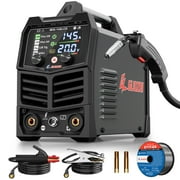GZ GUOZHI 145A MIG Welder with Large LCD Display, 3 in 1 MIG/Stick/LIFT TIG Welder Machine, 110V Flux Core Welder for Beginners