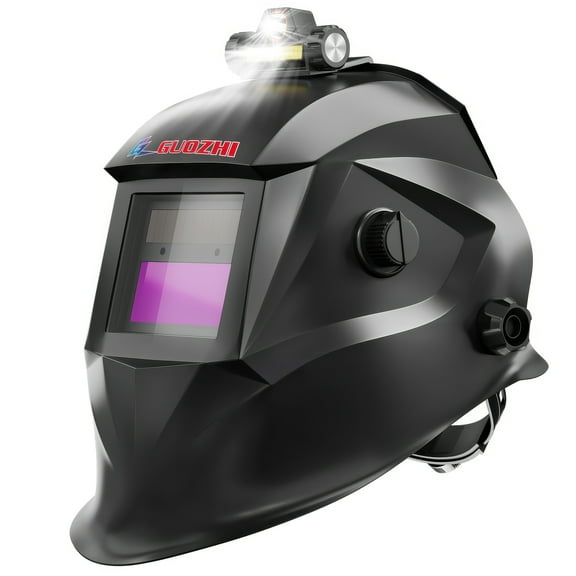 GZ GUOZHI Welding Helmet with LED Headlamp， True Color Technology, Auto-Darkening