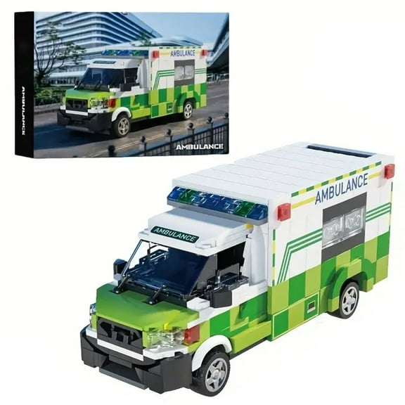 GZBrick Ambulance Transport Truck Building Sets Compatible with Lego Car with Openable Rear Door for Adults Boys 561PCS