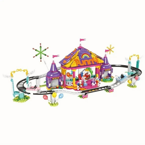 GZBrick Amusement Park Circus Troup Roller Coaster Track Building Sets Compatible with Lego Toy for Adults Girls 812PCS