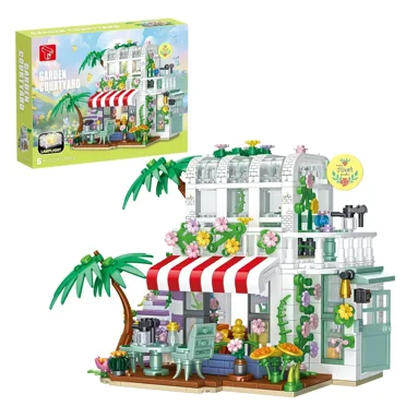 GZBrick Flower House Building Sets Compatible with Lego Flowers Greenhouse With Lights for Adults Girls 705PCS