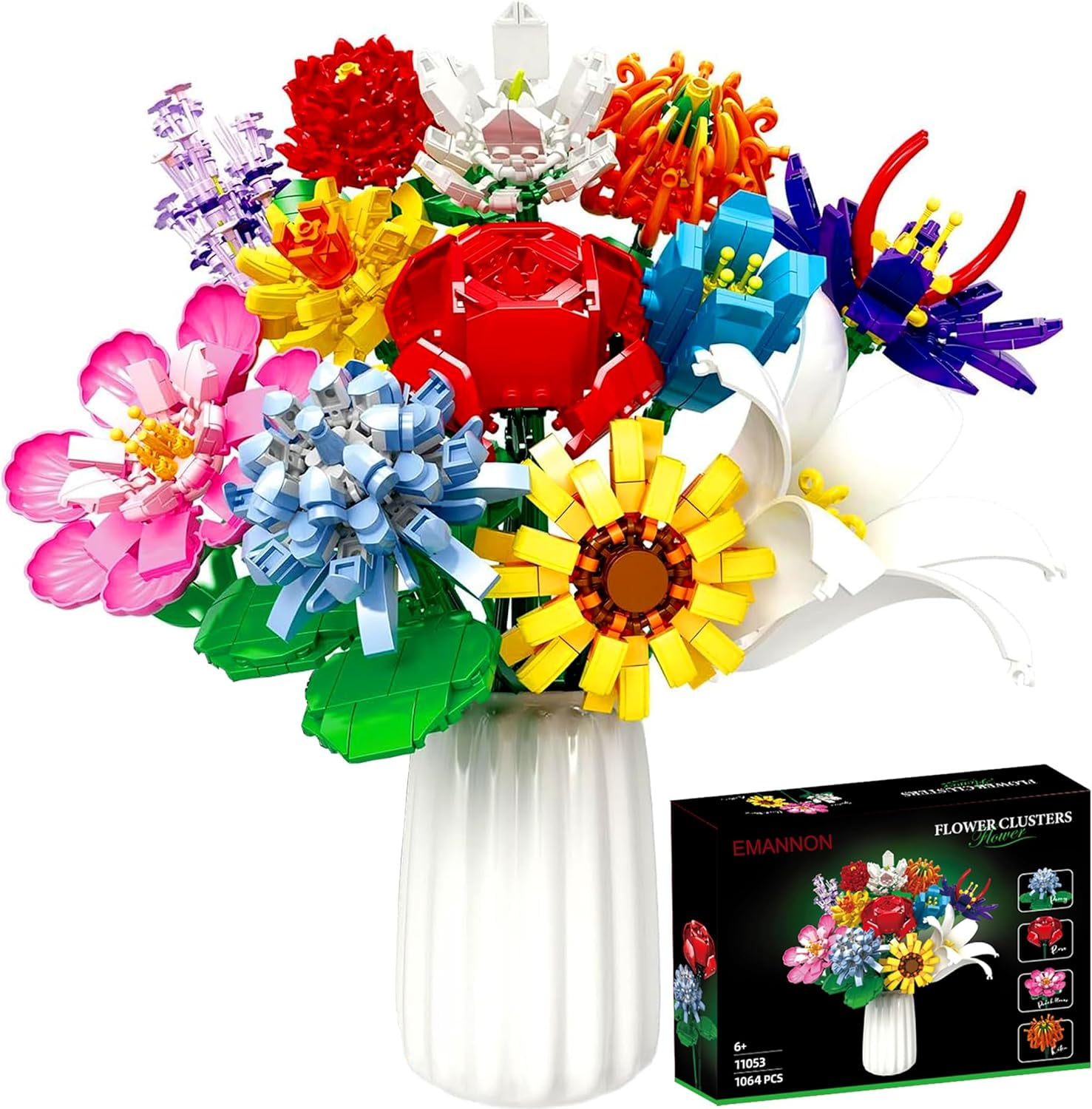 GZBrick Flowers Botanical Building Sets 12 Bouquet for Girls
