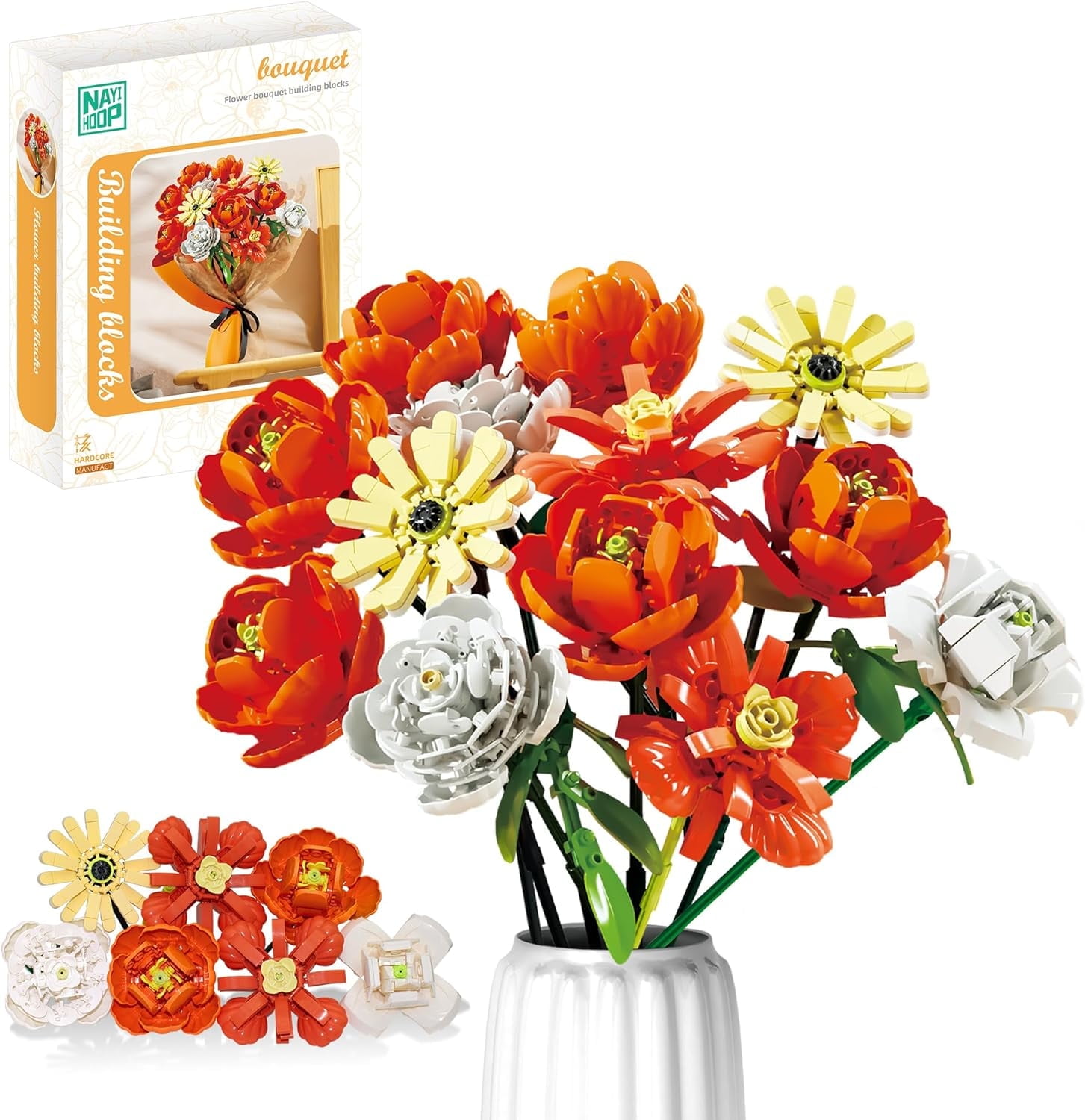 GZBrick Flowers Bouquet Building Sets Wreath Botanical Collection