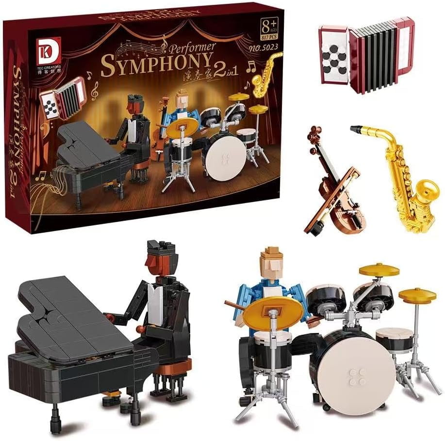 GZBrick Jazz Drum Pianist Building Sets Compatible with Lego Music