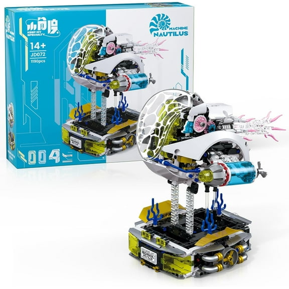 GZBrick Mechanical Nautilus Building Sets Compatible with Lego Animal Ocean Model for Boy Girls 1190PCS