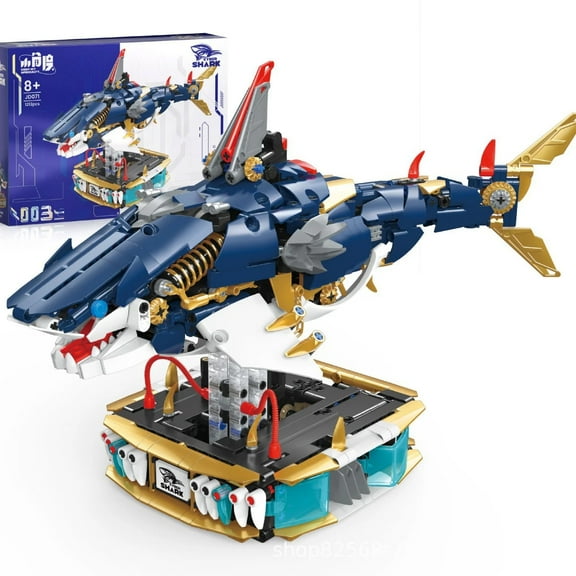 GZBrick Mechanical Shark Building Sets Compatible with Lego Animals Realistic Ocean Model for Adults Boy 1213PCS