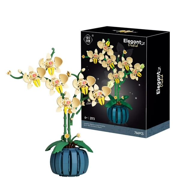 GZBrick Orchid Bonsai Building Sets Flowers Bouquet with Vase for Adults Girls Compatible with Lego
