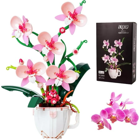 GZBrick Orchid Flowers Building Set Home Decor for Adults Girls Compatible with Lego